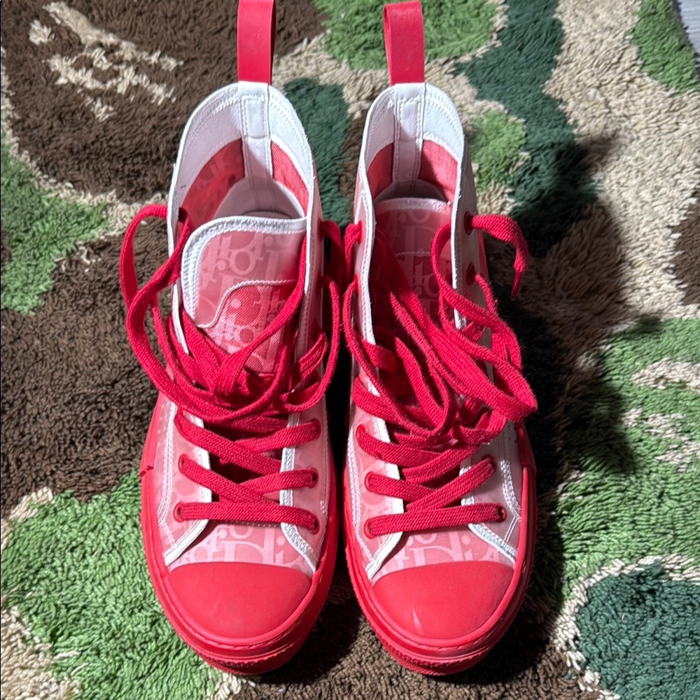 Dior Red and White Sneakers